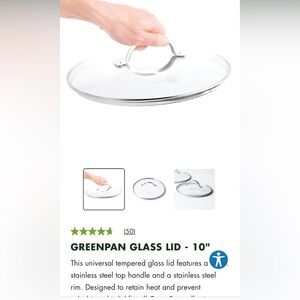 Brand New Green Pan Glass Lid 10”